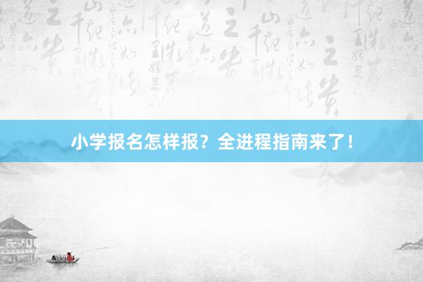 小学报名怎样报？全进程指南来了！