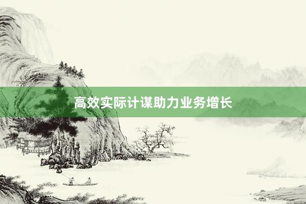 高效实际计谋助力业务增长